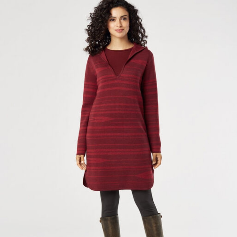 Pendleton Hooded Merino Wool Sweater Dress